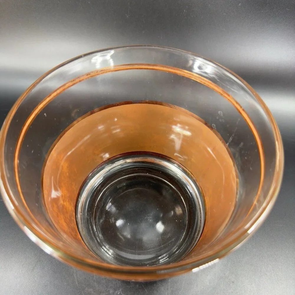 Vintage Mid Century George Briard Brown Marble Ice‎ Bucket Glass Bottle Holder